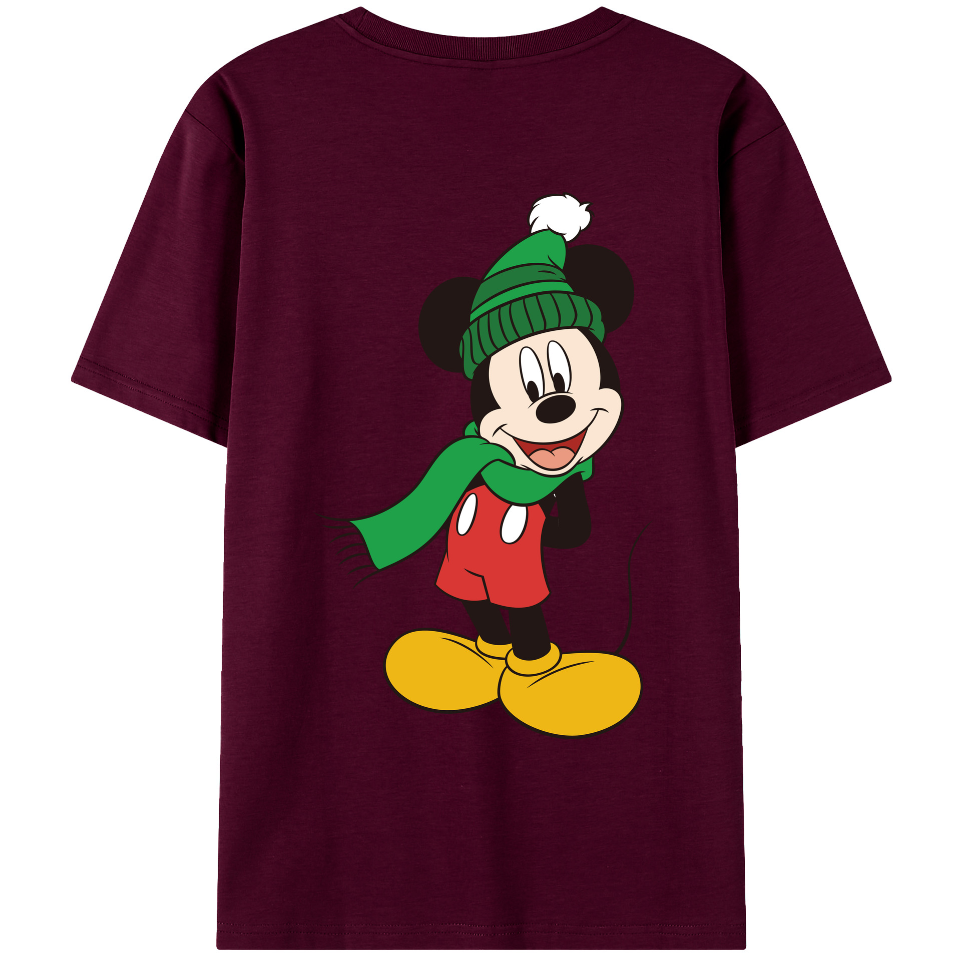 ミッキーマウス Mickey Mouse レディース半袖Tシャツ(バックプリント)